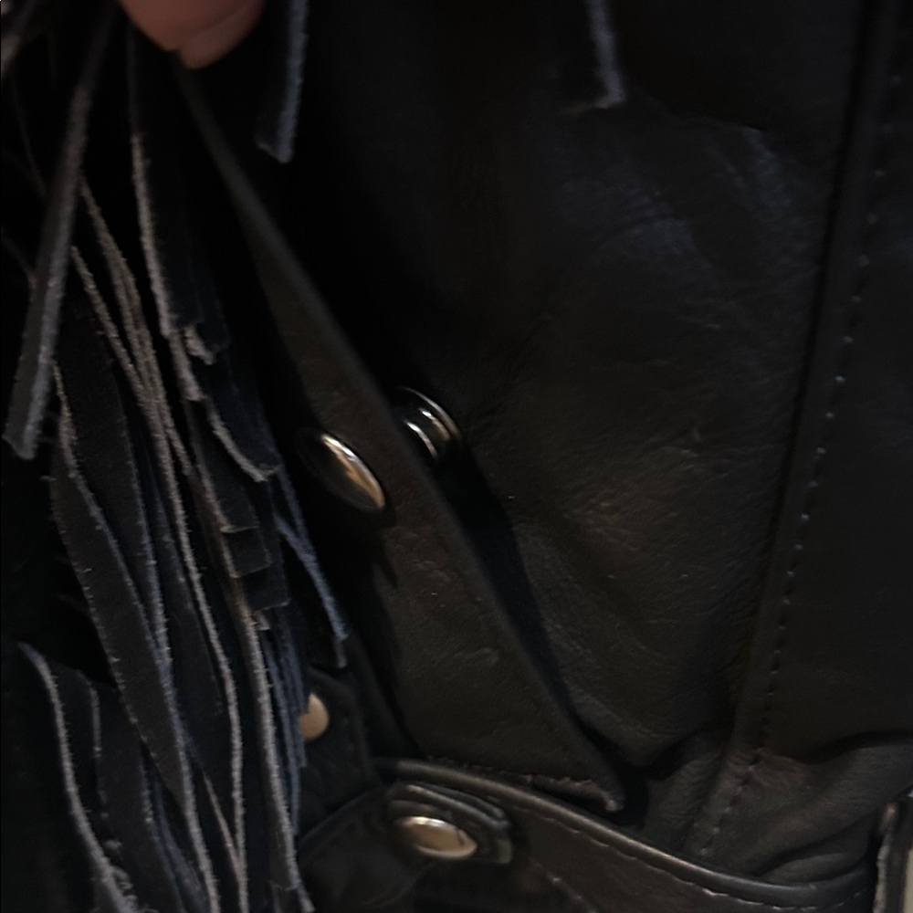 KERRS LEATHERS: Black Leather Fringe Jacket : Womans 10 - Picture 7 of 7